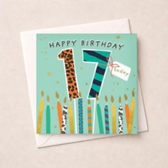 Age 17 Birthday Card - 17 Today Candles