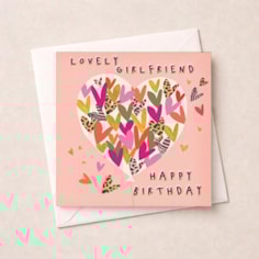 Girlfriend Birthday Card - Hearts