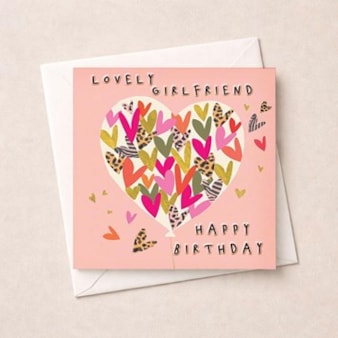Girlfriend Birthday Card - Hearts