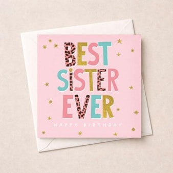 Sister Birthday Card - Words Sister Birthday Card - Words