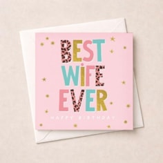 Wife Birthday Card - Words