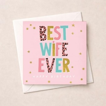 Wife Birthday Card - Words
