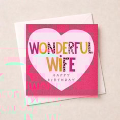 Wife Birthday Card - Heart Wife Birthday Card - Heart