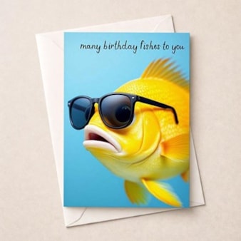 Birthday Card - Many Birthday Fishes To You