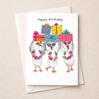 Birthday Card - Ducks With Presents