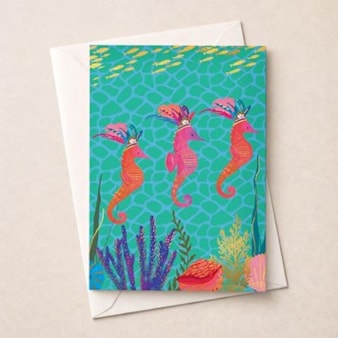 Open Card - Seahorses