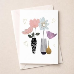 Open Card - Vases Of Flowers