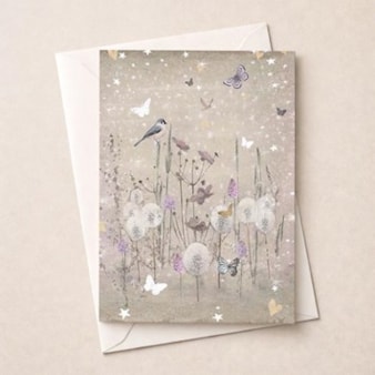 Open Card - Birds & Flowers Open Card - Birds & Flowers