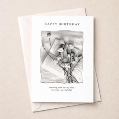 Birthday Card - Book And Roses Birthday Card - Book And Roses