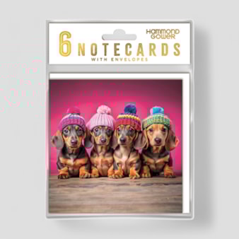 Hanging Notecard Set - Dachshund Wooly Hats Hanging Notecard Set - Dachshund Wooly Hats