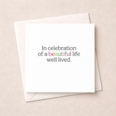 Birthday Card - In celebration of a beautiful life Birthday Card - In celebration of a beautiful life