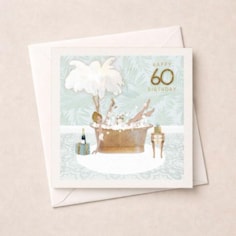 Age 60 Birthday Card - Lady In Bathtub