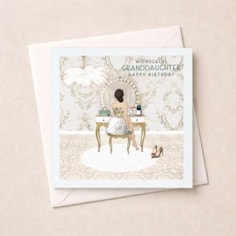 Granddaughter Birthday Card - White Dressing Room Granddaughter Birthday Card - White Dressing Room