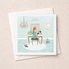 Birthday Card - Girl At Dressing Table Birthday Card - Girl At Dressing Table
