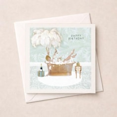 Birthday Card - Lady In Bathtub Birthday Card - Lady In Bathtub