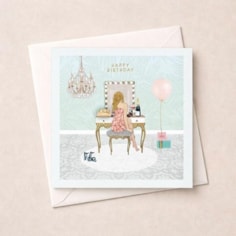 Birthday Card - Girl At Dressing Table Birthday Card - Girl At Dressing Table