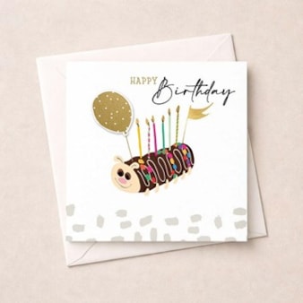Birthday Card - Caterpillar Cake