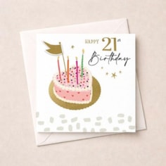 Age 21 Birthday Card - Heart Cake