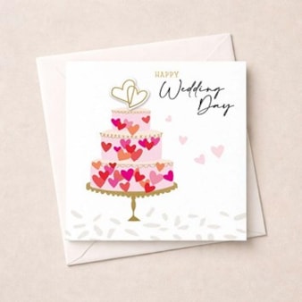 Wedding Card - Heart Wedding Cake Wedding Card - Heart Wedding Cake