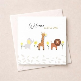 New Baby Card - Baby Animals New Baby Card - Baby Animals