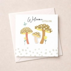 New Baby Card - Gold Mushrooms