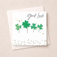 Good Luck Card - Four Leaf Clovers Good Luck Card - Four Leaf Clovers