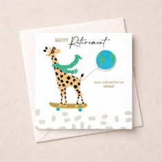 Retirement Card - Skateboarding Giraffe