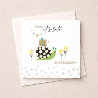 Belated Birthday Card - Snail