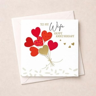 Wife Anniversary Card - Red Heart Balloons Wife Anniversary Card - Red Heart Balloons