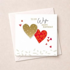 Wife Birthday Card - Hearts Wife Birthday Card - Hearts