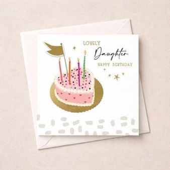 Birthday Card - Daughter Heart Cake