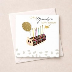 Birthday Card - Grandson Caterpillar Cake