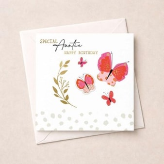 Birthday Card - Auntie Butterflies