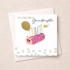 Granddaughter Birthday Card - Caterpillar Cake Granddaughter Birthday Card - Caterpillar Cake