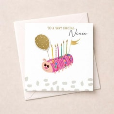 Niece Birthday Card - Caterpillar Cake