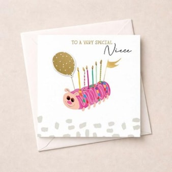 Niece Birthday Card - Caterpillar Cake
