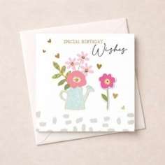 Birthday Card - Watering Can Filled With Flowers Birthday Card - Watering Can Filled With Flowers