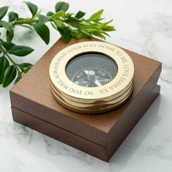 Personalised Brass Traveller's Compass Personalised Brass Traveller's Compass