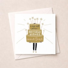 Birthday Card - Gold Birthday Cake Birthday Card - Gold Birthday Cake