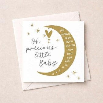 New Baby Card - Crescent Moon