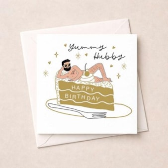 Husband Birthday Card - Yummy Cake Husband Birthday Card - Yummy Cake