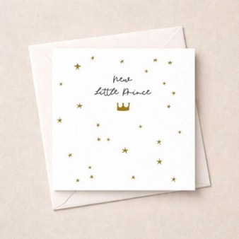 New Baby Boy Card - Little Prince New Baby Boy Card - Little Prince