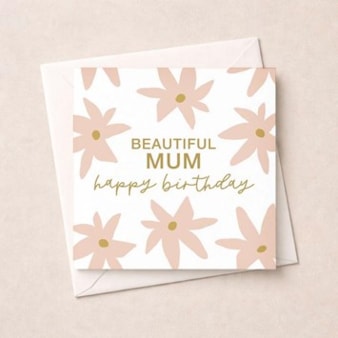 Mum Birthday Card - Pink Flowers Mum Birthday Card - Pink Flowers