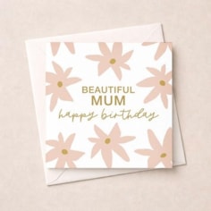Mum Birthday Card - Pink Flowers
