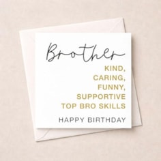 Brother Birthday Card - Top Bro Skills Brother Birthday Card - Top Bro Skills