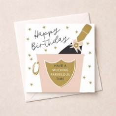 Birthday Card - Mucking Farvelous Time Birthday Card - Mucking Farvelous Time