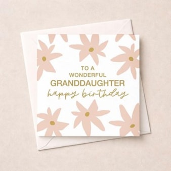 Granddaughter Birthday Card - Pink Flowers