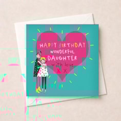 Daughter Birthday Card - Pink Heart Daughter Birthday Card - Pink Heart