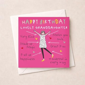 Granddaughter Birthday Card - Lovely Granddaughter
