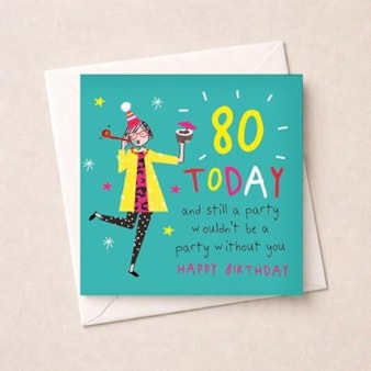 Age 80 Birthday Card - Party